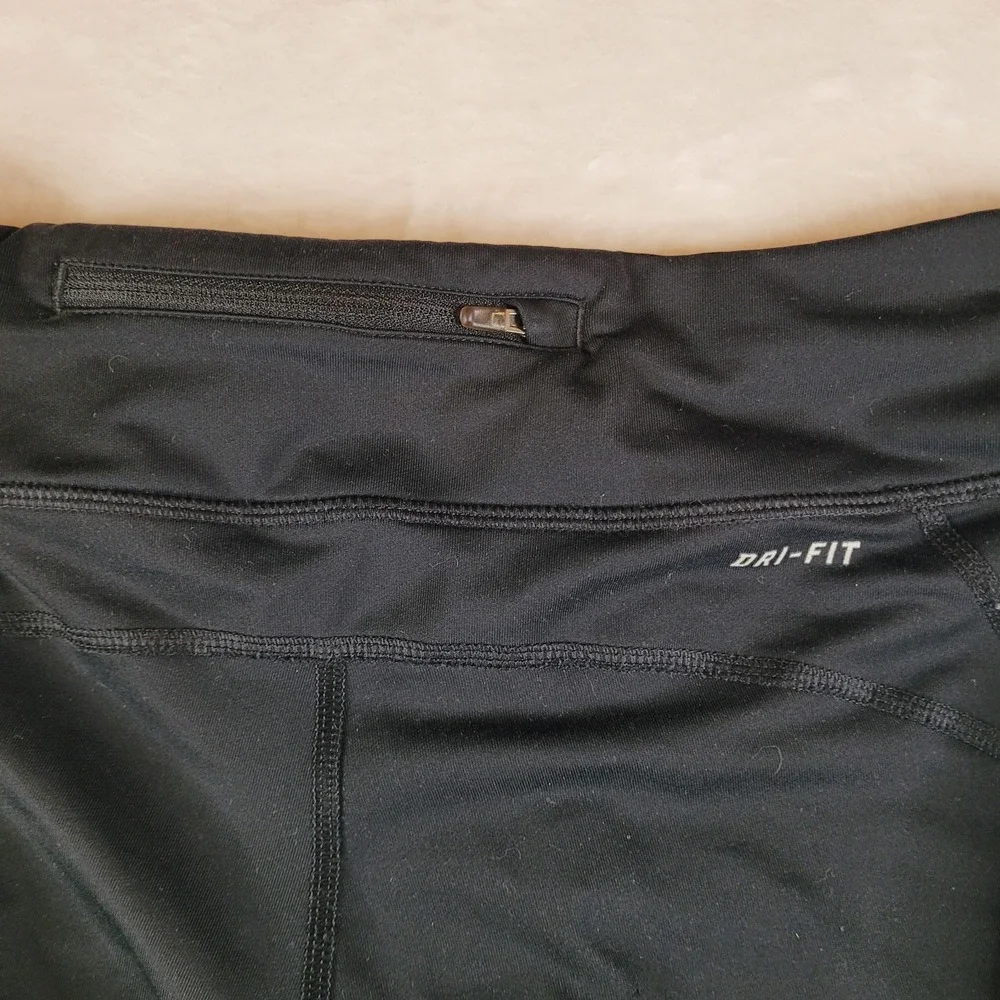 Nike Dri Fit Womens Black Running Athletic Pants Zip Ankle M